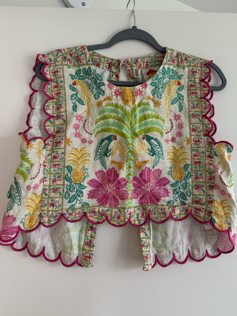 FARM Rio Girls Tropical Embroidered Top in Pink, Green, Blue, Orange, Yellow - Picture 2 of 5